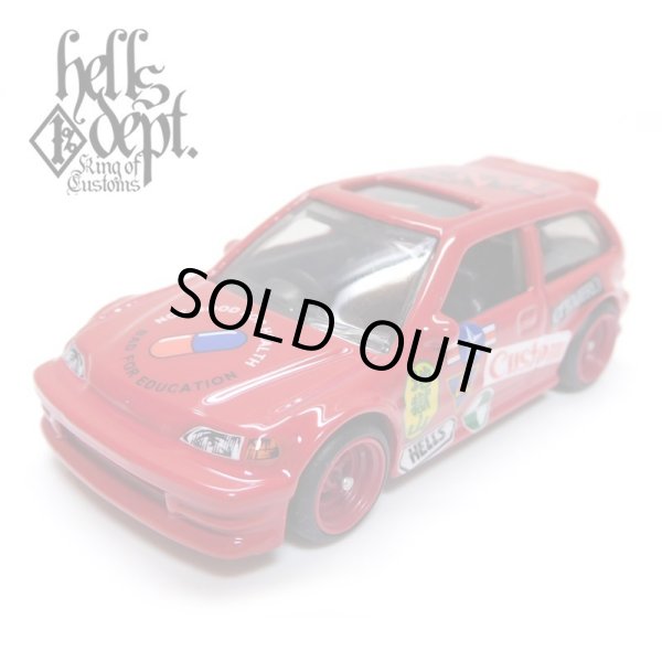 Photo1: JDC13 【"HELLS" '90 HONDA CIVIC EF (FINISHED PRODUCT)】 RED/RR (MYSTERY PACKED) (1)